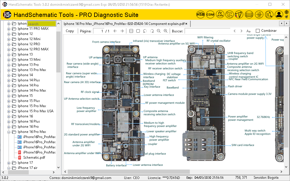Schematic o Boardview de Apple iPhone Iphone 16 Pro Max para reparación